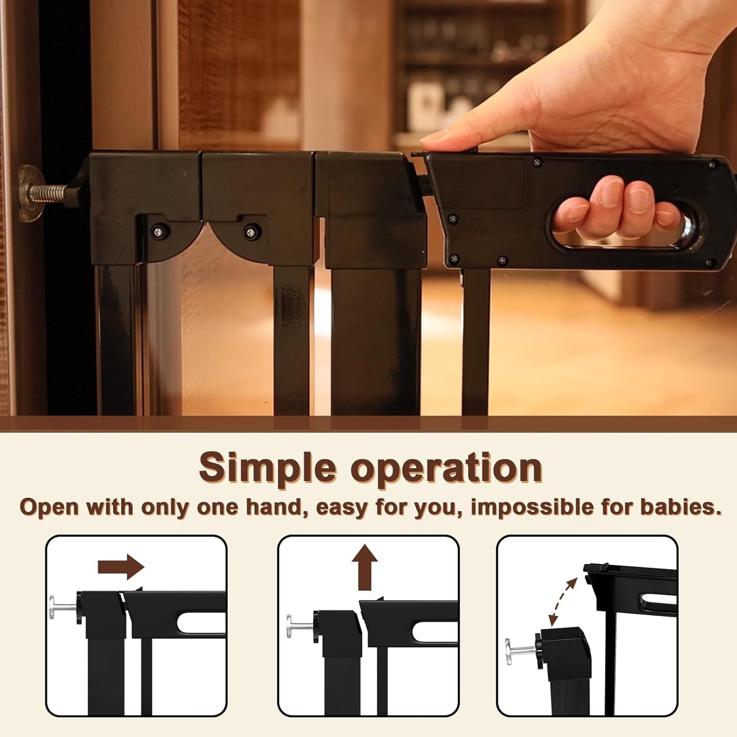 Foreng Clear Baby Gate 29.5"-37.7" Wide Pet Gate